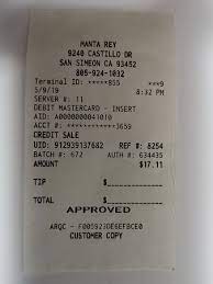 Credit card processing fees for restaurants can be confusing, to say the least. This Is The Credit Card Receipt Which They Gave Me Picture Of Manta Rey Restaurant San Simeon Tripadvisor