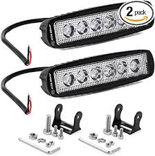 Amazon Com Yitamotor Led Light Bar 2pcs 18w 6 Inch Flood Led Work Light Pods Single Row Off Road Led Light Driving Light Fog Light Boat Light Waterproof Suv Atv 4wd Car Truck