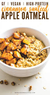 Cinnamon Sauteed Apple Oatmeal Recipe Apple Oatmeal Healthy Vegan Breakfast Breakfast Recipes