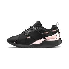 Black And Gold Puma Shoes Muse X 2 Metallic Women S Trainers Pumas Shoes Puma Cat Sneakers