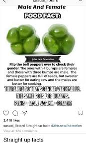 Absolutely nothing in terms of sex. Casual Ard Male And Female Foodfact Flip The Bell Peppers Over To Check Their Gender The Ones With 4 Bumps Are Females And Those With Three Bumps Are Male The Female Peppers