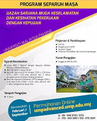 Download institut keselamatan dan kesihatan pekerjaan negara. Info Sarjana Muda Separuh Masa Ump Posts Facebook