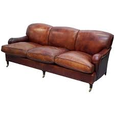 George Smith Signature Howard Son S Style Sofa Hand Dyed Brown Leather 1stdibs Com Sofa Cushions On Sofa Hand Dyeing