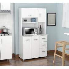 Instead of lowering the microwave shelf to make room for another shelf above it, we opted to put the missing shelf back in above the microwave shelf. White Kitchen Storage Microwave Cabinet Tall Cupboard Wood Food Pantry Organizer Ebay
