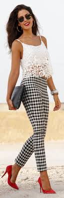 Black And White Gingham Pants Black And White Gingham Pants Outfit Idea Women S Fashion Cute Outfits Apparel Clothing In Style Shop Collec Fashion Fashion Outfits Casual Outfits