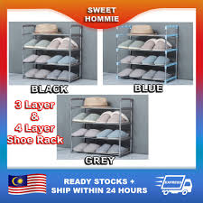 Diy pasang kotak rak kasut rm2.50 dari shoppee. Buy Diy Rak Kasut Shoe Rack Handrail Stainless Steel Stackable Cabinet Organizer 4 5 6 7 Layer Seetracker Malaysia