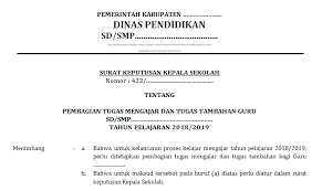 Sahabat edukasi yang sedang berbahagia. Sk Pembagian Tugas Mengajar Guru Sd Smp Tahun Pelajaran 2018 2019 Surat Pedia