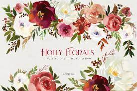 Download Holly Florals Watercolor Flowers Png Custom Designed Illustrations Creative Market