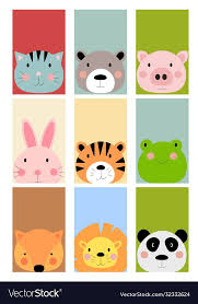 Card With Cute Hand Drawn Animals Characters Collection Set Cartoon Zoo Animals Hare Tiger Frog Fox Lion In 2021 Animal Drawings Kids Doodles Cartoon Zoo Animals
