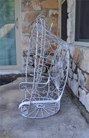 Weight capacity assures you that this swing will serve you in style for years to come. Vintage White Wrought Iron Hanging Peacock Fan Style Chair Swing Rare 1892914853