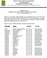 Hal itu tertuang dalam surat warisan yang dibacakan setelah kematiannya pada awal. Contoh Surat Berita Acara Hasil Pemilihan Ketua Rt Contoh Surat