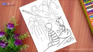 Learn how to draw festival pictures using these outlines or print just for coloring. How To Draw Diwali Festival For Kids Cute Drawing For Diwali Festival Step By Step Youtube