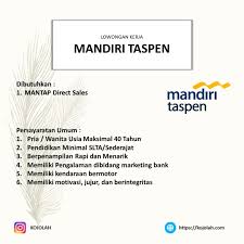 Bank mandiri taspen cabang bandung jl. Direct Sales Mandiri Taspen