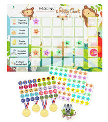 Potty Training Reward Chart Pack Toilet Training Chart For Toddlers Children With 141 Stickers Reward Medals Completion Badge For Boys Girls By