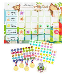 potty training reward chart pack toilet training chart for toddlers children with 141 stickers reward medals completion badge for boys girls by