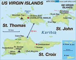 Map of us virgin islands and travel information about us virgin islands brought to you by lonely planet. Map Of Virgin Islands Us Usvi Region In United States Welt Atlas De