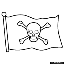 Free printable coloring pages featuring pirate flags. Pirate Flag Coloring Page