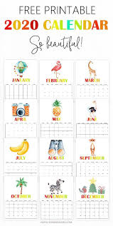 Your 2020 Calendar Printable Is Here In Super Fun Theme Calendar Printables Kids Calendar Free Printables