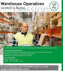 Am2pm Recruitment Is Looking For Warehouse Operatives For A Client Based In Burton Pay Rate 8 50 8 75 Per H Warehouse Jobs Recruitment Agencies Job Seeker