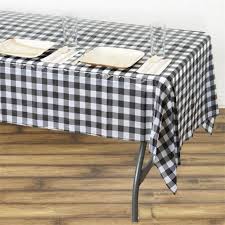 Black And White Checkered Tablecloth Plastic Buffalo Plaid Tablecloth 54 X 108 White Black Rectangular Spill Proof Tablecloths Disposable Checkered Plastic Vinyl Waterproof Tablecloths In 2020 White Plastic Table Table Covers Table Cloth