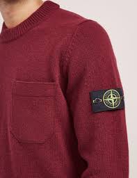 Women's long sleeve cable knit sweater open front cardigan button loose outerwear. Stone Island Mens Felt Pocket Crew Knitted Jumper Burgundy In Red For Men Lyst
