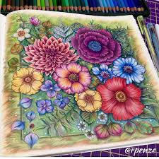 C olour a flower a day, for 30 days. 48 World Of Flowers Johanna Basford Completed Pages Ideas Basford Johanna Basford Coloring Book Johanna Basford Coloring