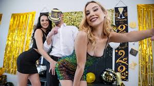 Family Strokes - Two Sexy Girls Invite Their Stepdad To A New Years Party