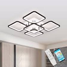 Led light strips as decorative kitchen lighting. Modern Led Chandelier Lighting Fixture For Living Room Square Black Indoor Home Kitchen Lamp Wi Kitchen Ceiling Lamps Led Chandelier Led Ceiling Light Fixtures