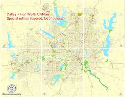 Since 1994, abode treatment, inc. Dallas Fort Worth Tx Printable Map Us Exact Vector Street Cityplan Map In 6 Parts V 29 11 Fully Editable Adobe Illustrator