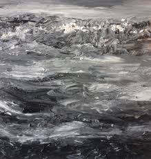 Black And White Ocean Pictures Ocean Waves 1 Oil On Baord 10 X10 My First Black And White Ocean Painting Pretty Stunning In Its Own Way Ocean Painting Ocean Waves Painting