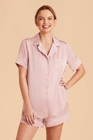 Jonny Satin Pajama Set - Dusty Pink | Birdy Grey