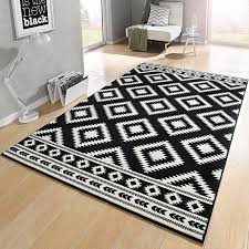 Pauwer runder teppiche handgewebte baumwolle teppiche mit quasten rutschfest abwaschbar teppiche für wohnzimmer schlafzimmer kinderzimmer boho gelb, runde 120cm. Designer Velours Teppich Ethno Schwarz Creme 102412 Teppich Boss