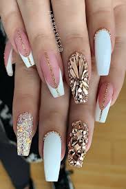 Matte and glossy nails are. 20 Luxury Coffin French Tips Nail Designs Top Fashion News