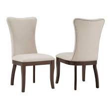 All tools included for easy assembly. Set Of 2 Airelle Nailhead Trim Upholstered Wingback Dining Chairs Beige Inspire Q Target