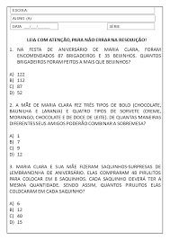 Problemas De Matematica 4 Ano Ensino