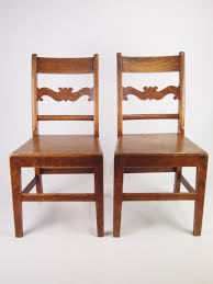 pair antique oak kitchen chairs