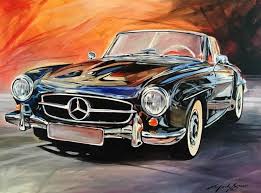 Mercedes Benz 30 X 40 Acrylgemalde Von Mark Grice Mercedes Car Painting Mercedes Car Car Painting Car Drawings