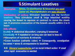 Stimulant (irritant) cathartics appear to stimulate intestinal motility via an irritant effect on the mucosa or stimulation of intramural nerve plexi. Drugs Bowel Movements Ppt Video Online Download