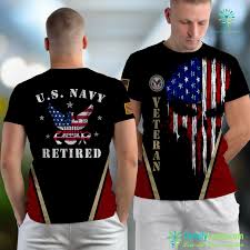 Finden und vergleichen sie print on tshirts online. Us Navy Bridge Coat Proud American Retired Us Navy Veteran Memorial Navy Unisex Tshirt All Over Print Familyloves Com