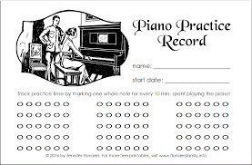 Free Printable Piano Practice Record Flanders Family Homelife