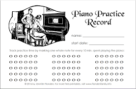 free printable piano practice record flanders family homelife