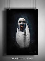 The conjuring 2 valak painting scene by movieclips. Demon The Nun Valak Conjuring 2 Horror Artwork Handmade Printable Art Poster Instant Download Digital Print Home Decor Wall Art The Conjuring Scary Paintings Horror