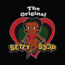 Betty boop with logo, winking and blowing a kiss, surrounded by red lip prints source: 11 Betty Boop Ideas Betty Boop Boop Black Betty Boop