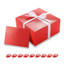 Find images of red gift. Packhome 10 Red Gift Boxes 8x8x4 Inches Bridesmaid Boxes Paper Gift Boxes With Lids For Gifts Crafting Cupcake Boxes Buy Online In Dominica At Dominica Desertcart Com Productid 157135350