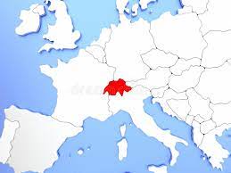 Te i wiele innych niezbędnych dla kierowców informacji. Szwajcaria W Czerwieni Na Mapie Ilustracji Ilustracja Zlozonej Z Granicy Mapa 86625602
