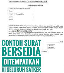 Tujuan & manfaat dari surat pernyataan adalah sebagai penjamin kepastian hokum. Surat Pernyataan Siap Ditempatkan Dimana Saja Pns Contoh Seputar Surat