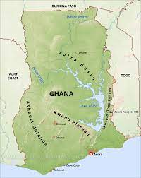 Other regions or cities in ghana. Ghana Physical Map