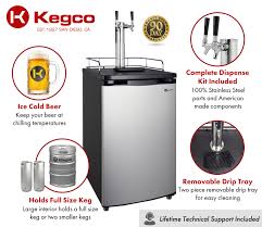 Unless you have plans for an elaborate setup with multiple kegs and taps, the easiest way. Kegco K199ss 2nk Two Dual Tap Faucet Draft Beer Dispensers With Black Cabinet And Stainless Steel Door Beveragefactory Com