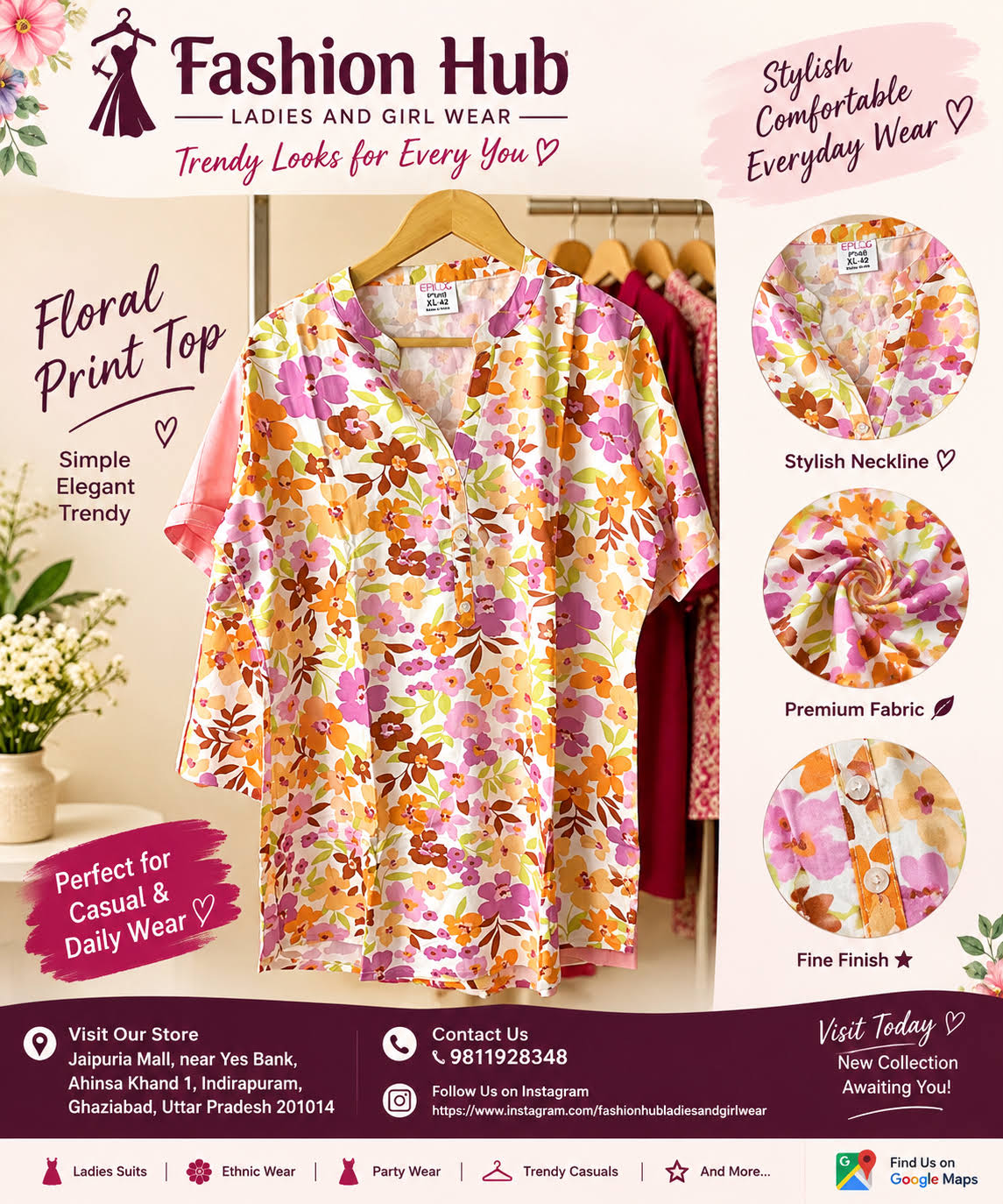 Floral Print Casual Women’s Top product image