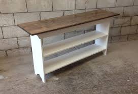 This Table Is 60 Inches Long 14 5 Inches Wide And 30 Inches Tall Made From Solid Pine And Features Two Shelves Shown Here With A Entryway Tables Table Tv Stand Pine